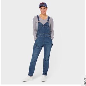NWT Duluth Trading Co Double Flex Women's Denim Bib Overalls